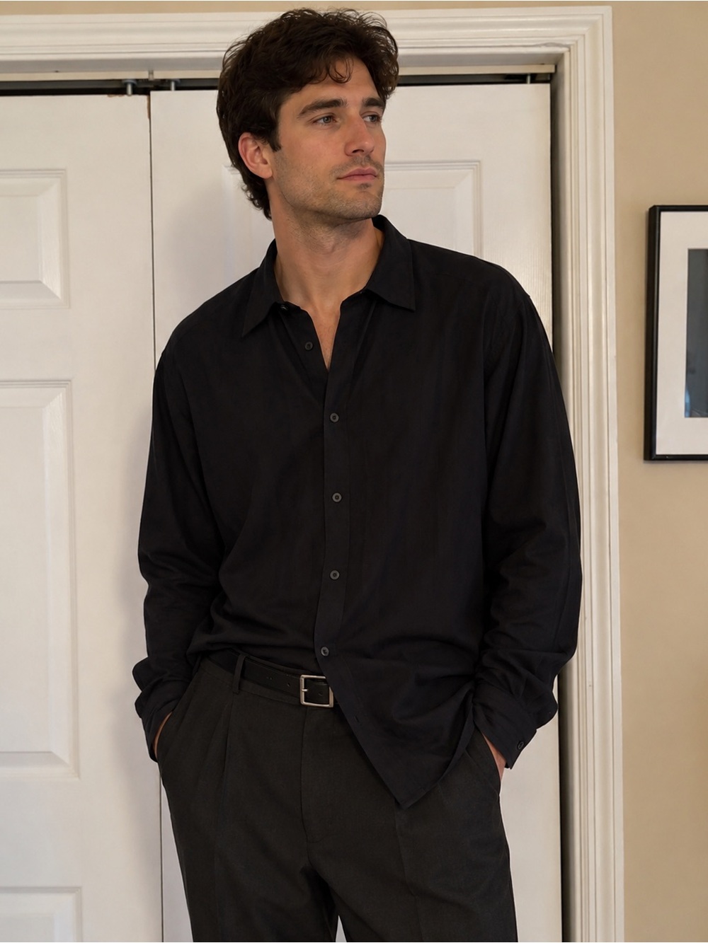 Pavo by Lastrada Black long sleeve dress shirt